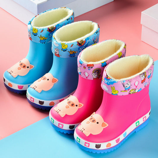 Children's Attractive Boy's Cute Pig Kindergarten Rain Boots