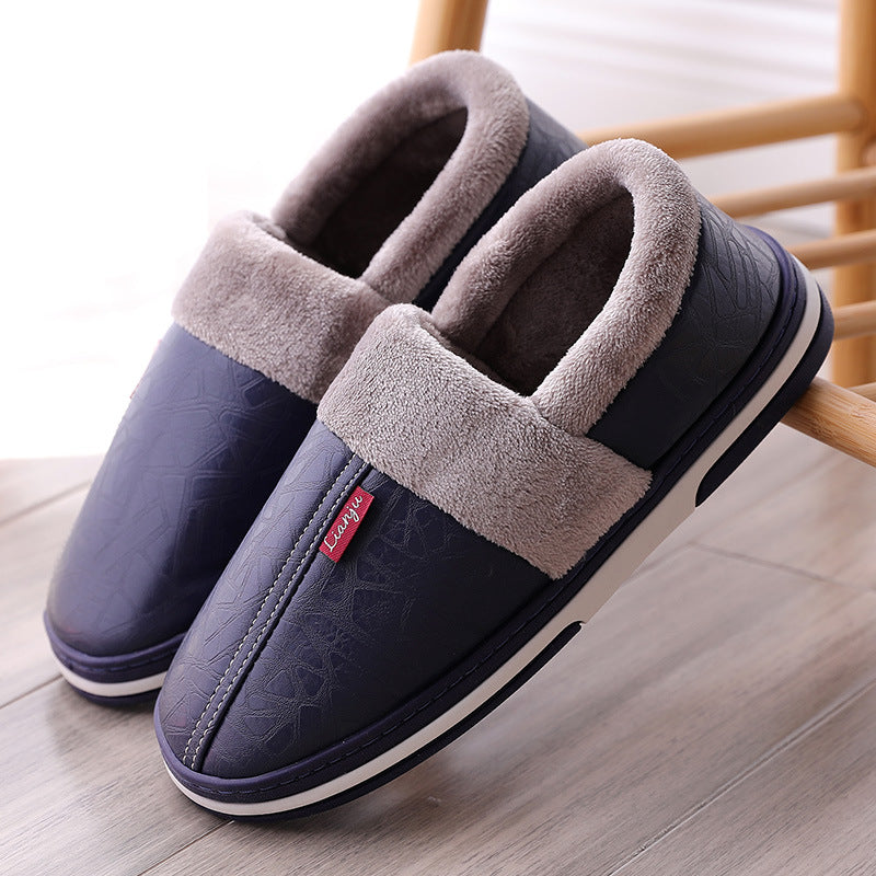 Women's & Men's Two-color Sole Thermal Home Wear Platform Cotton House Slippers