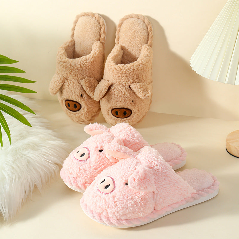 Female Winter Interior Home Furry Couple Warm Slippers