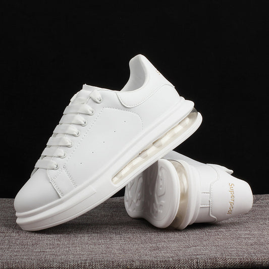 Women's & Men's White Fashion Classic Air Cushion Couple Sneakers