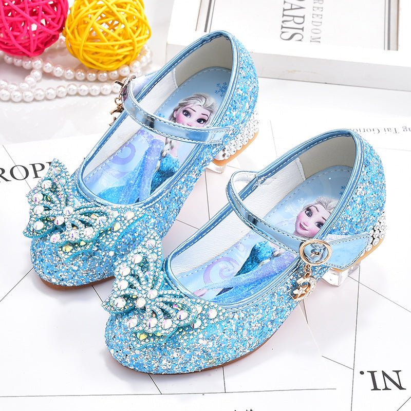 Frozen Princess Elsa High Western Style Leather Shoes