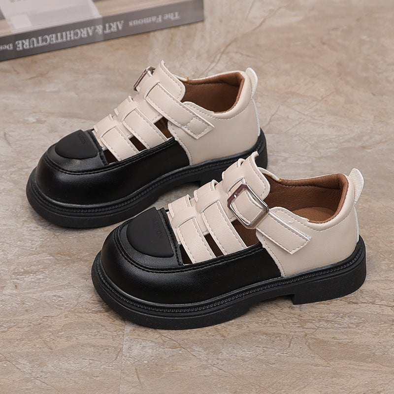 Style Pumps Closed Toe Roman Soft Leather Shoes