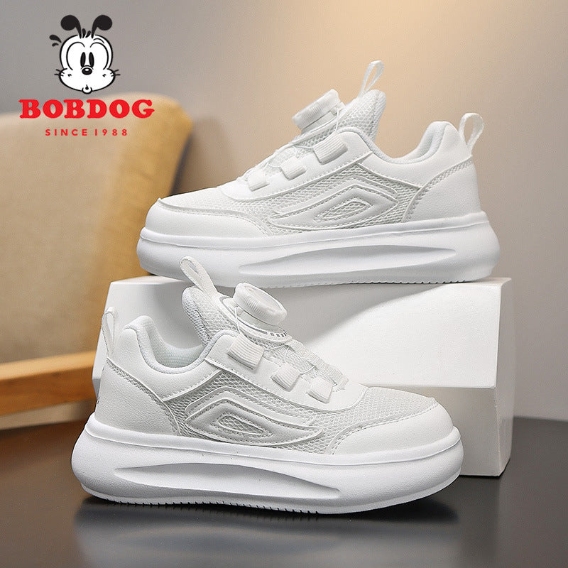 Children's White Mesh Breathable Medium Large Boys Sneakers