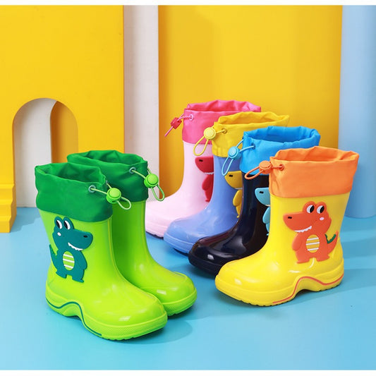 Buckle Cute Crocodile Boy Cartoon Extra Rain Boots