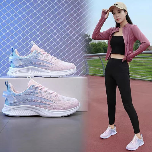 Women's Running Fitness Light Soft Dancing Flat Sneakers