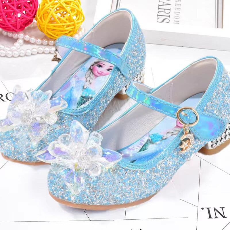 Frozen Princess Elsa High Western Style Leather Shoes