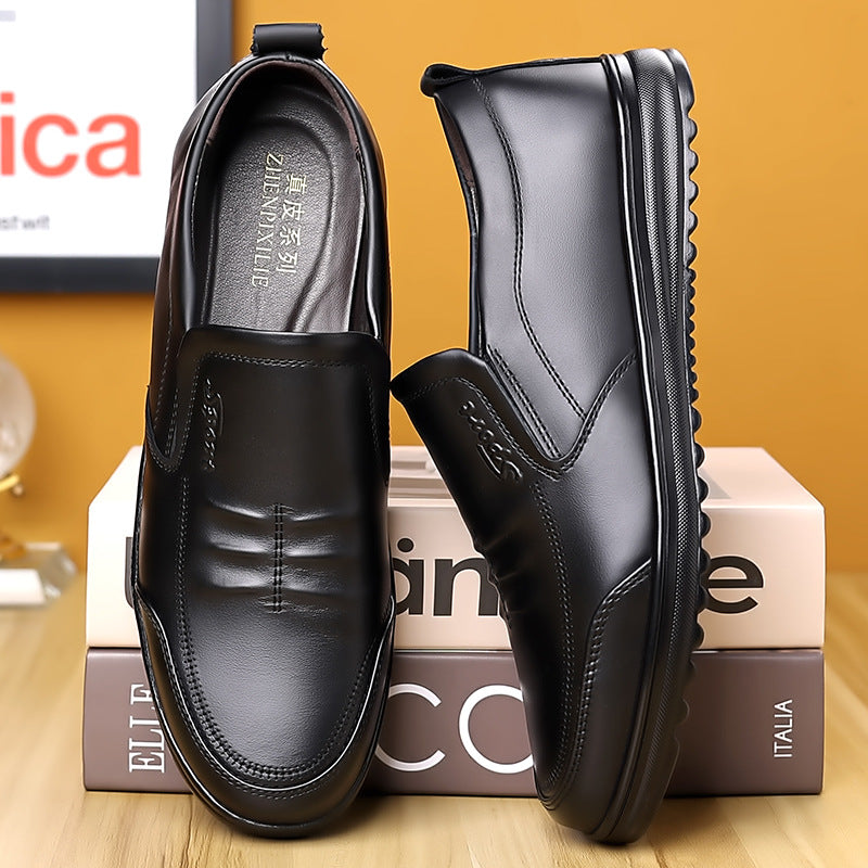 Men's One Pedal Black Soft End British Leather Shoes