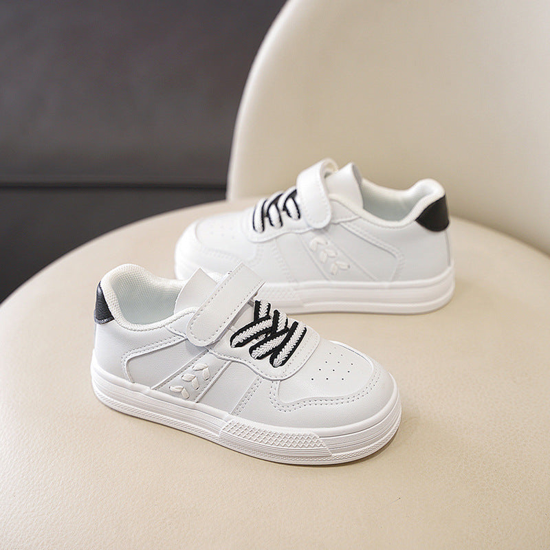 Children's White Korean Style Small Medium Large Boys Casual Shoes