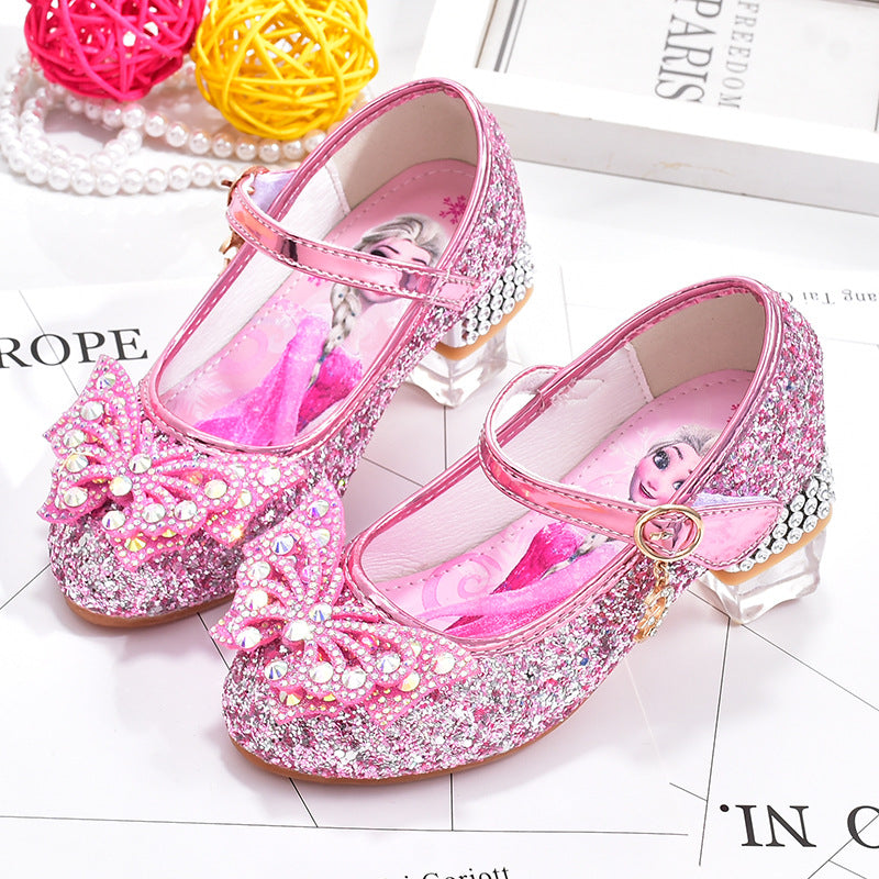 Frozen Princess Elsa High Western Style Leather Shoes