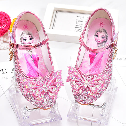 Frozen Princess Elsa High Western Style Leather Shoes
