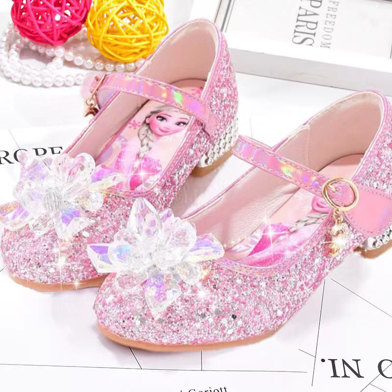 Frozen Princess Elsa High Western Style Leather Shoes