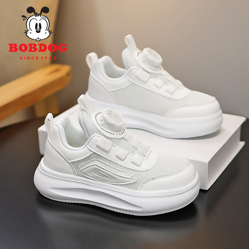 Children's White Mesh Breathable Medium Large Boys Sneakers