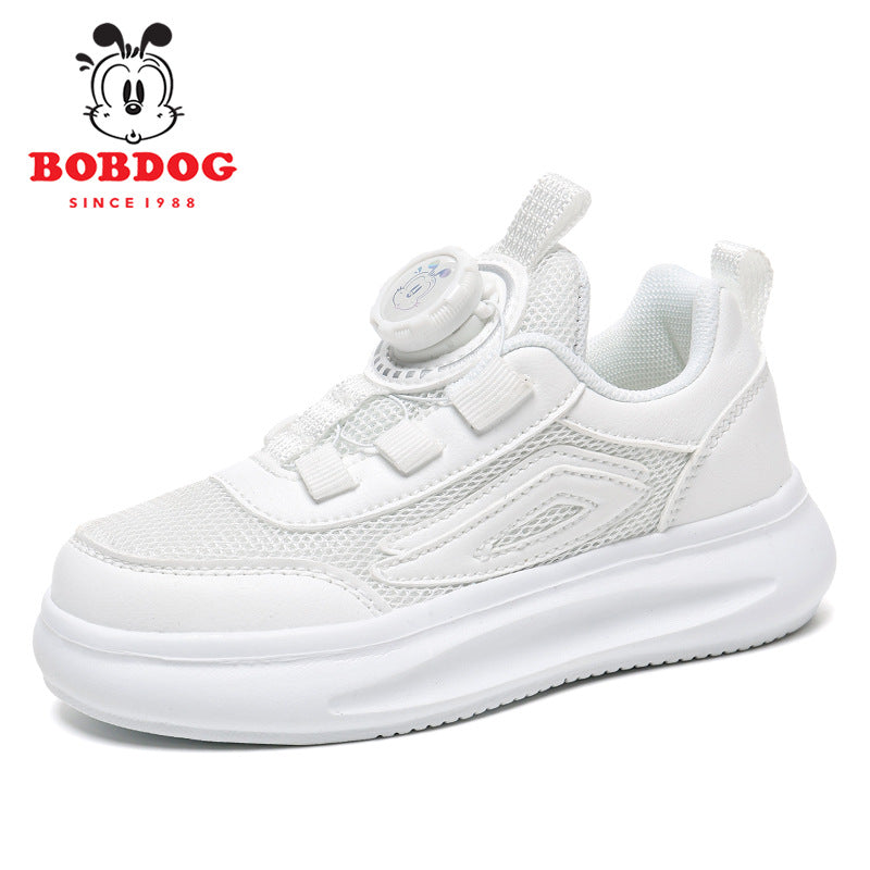 Children's White Mesh Breathable Medium Large Boys Sneakers